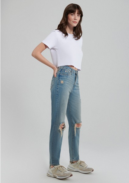 Star 90lar Yırtıklı İndigo Mavisi Jean Pantolon101077-85157 fiyatları