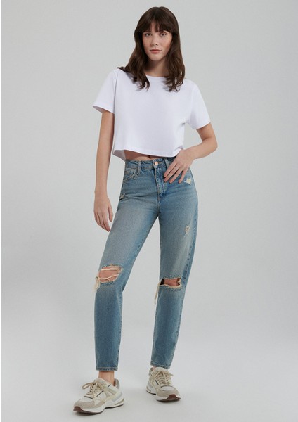 Star 90lar Yırtıklı İndigo Mavisi Jean Pantolon101077-85157 modelleri