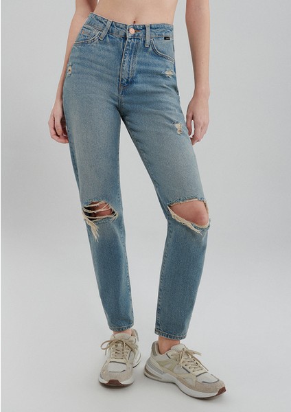 Star 90lar Yırtıklı İndigo Mavisi Jean Pantolon101077-85157 indirimleri