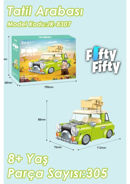 Jaki Maker Pop Tatil Arabası -JK8307(305 Parça) Oyuncak Yapım Seti