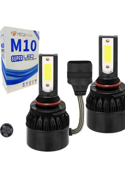 Xenon LED 9005 Hb3 C6 Fanlı Tek Beyaz Devre 12-24V 24W 8000K Megahawk M10-HB3