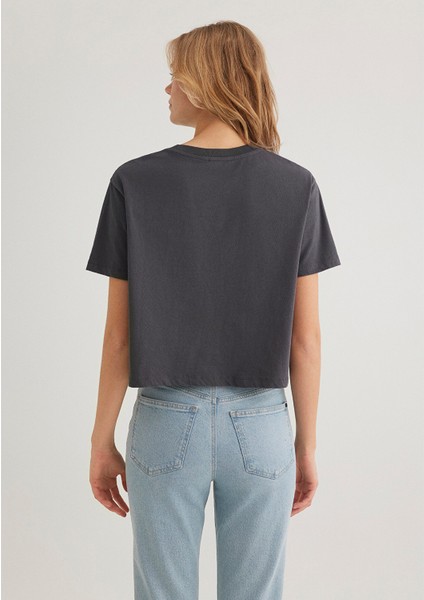 Bisiklet Yaka Antrasit Basic Tişört 1611651-70087 indirimleri