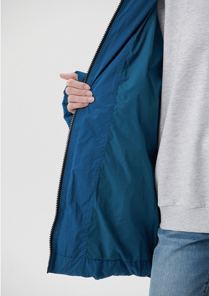 Kapitone Kapüşonlu Mavi Şişme Mont1110218-70789 indirimleri