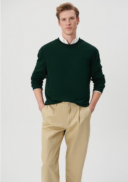 Bisiklet Yaka Yeşil Kazak0710137-85370 fiyatları