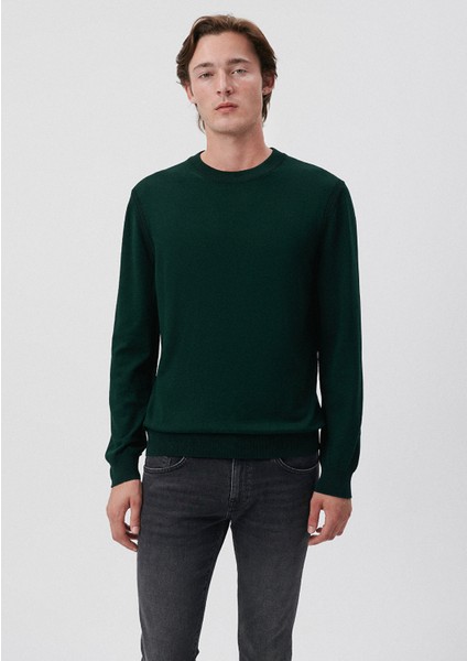 Bisiklet Yaka Yeşil Kazak0710137-85370 modelleri