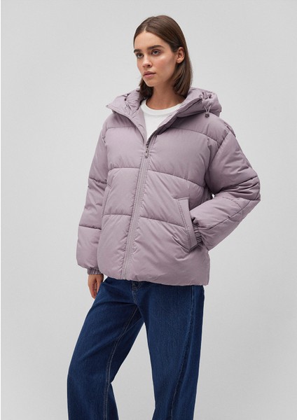 Kapüşonlu Lila Şişme Mont1110199-70107 fiyatları