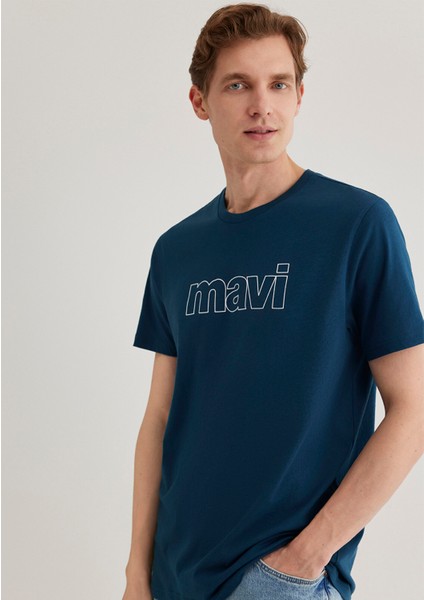 Mavi Logo Baskılı Lacivert Tişört 065781-70764