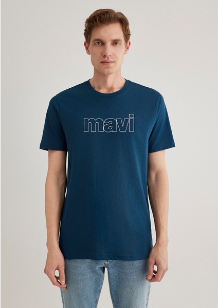 Mavi Logo Baskılı Lacivert Tişört 065781-70764