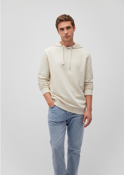 Mavi Logo Baskılı Kapüşonlu Bej Sweatshirt 065606-70134 fiyatları