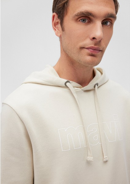 Mavi Logo Baskılı Kapüşonlu Bej Sweatshirt 065606-70134 indirimleri