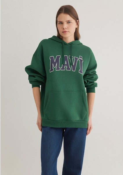 Mavi Logo Baskılı Kapüşonlu Yeşil Sweatshirt 1600361-71892 modelleri