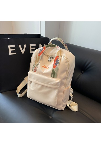 Büyük Kapasiteli Kanvas Çanta Rahat Naylon Kumaş Okul Çantası Basit Niş Hafif Seyahat Bilgisayar Çantası (Yurt Dışından)