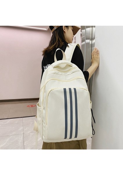 Büyük Kapasiteli Sırt Çantası Açık Seyahat Basit Çift Sırt Çantası Üniversite Öğrenci Çantası (Yurt Dışından)