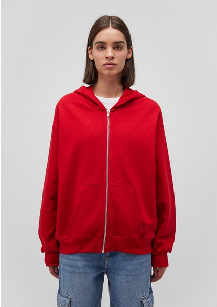 Fermuarlı Kapüşonlu Kırmızı Basic Sweatshirt 1611775-82054 modelleri