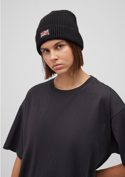 Mavi Logo Baskılı Siyah Bere 1912023-900