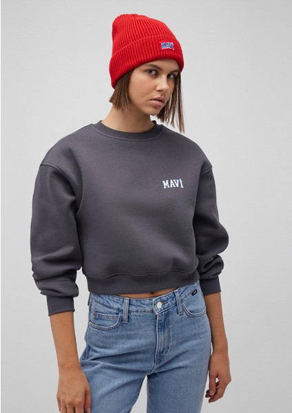 Mavi Logo Baskılı Kırmızı Bere 1912023-85279