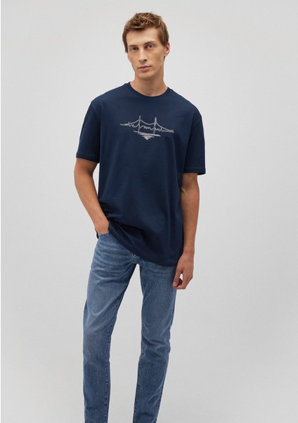 İstanbul Baskılı Lacivert Tişört 0611881-70490