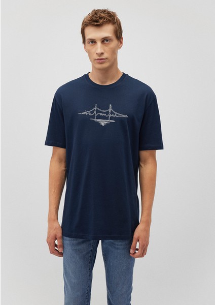 İstanbul Baskılı Lacivert Tişört 0611881-70490 modelleri