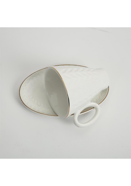 Yaprak Desenli Beyaz Fincan Takımı MTFK.0116 fiyatları