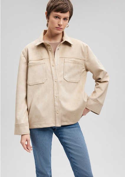 Bej Suni Süet Ceket1110368-86596 modelleri