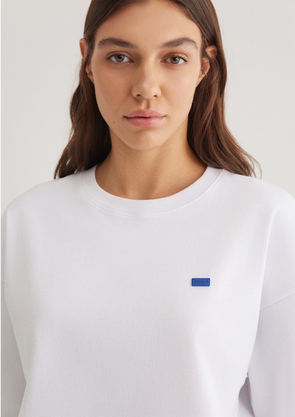 Bisiklet Yaka Basic Beyaz Crop Tişört 1612187-620 indirimleri
