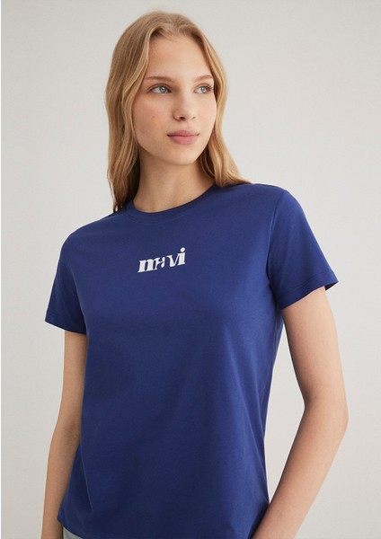 Mavi Baskılı Lacivert Tişört 1612241-70722 fiyatları