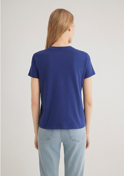 Mavi Baskılı Lacivert Tişört 1612241-70722 fırsatları