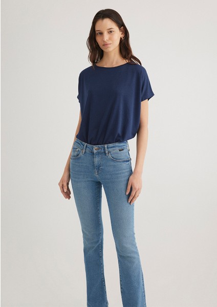 Lux Touch TENCEL TM Lacivert Modal Basic Tişört 167245-70487