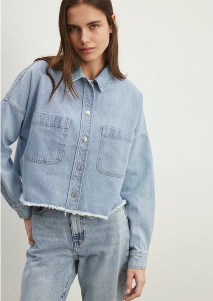 Vivi 90lar Açık Mavi Jean Gömlek 1210244-86442