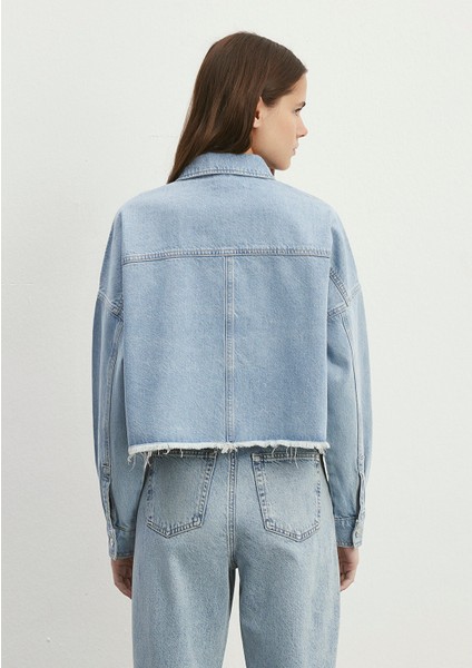 Vivi 90lar Açık Mavi Jean Gömlek 1210244-86442 modelleri