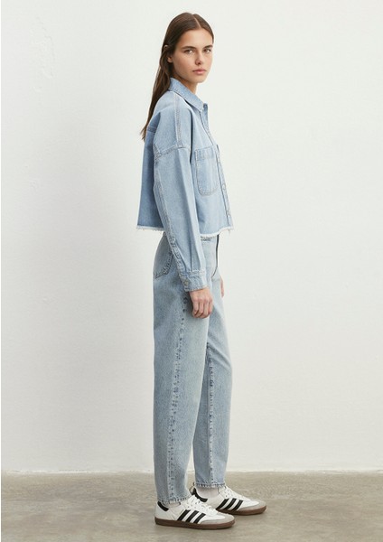 Vivi 90lar Açık Mavi Jean Gömlek 1210244-86442 fırsatları