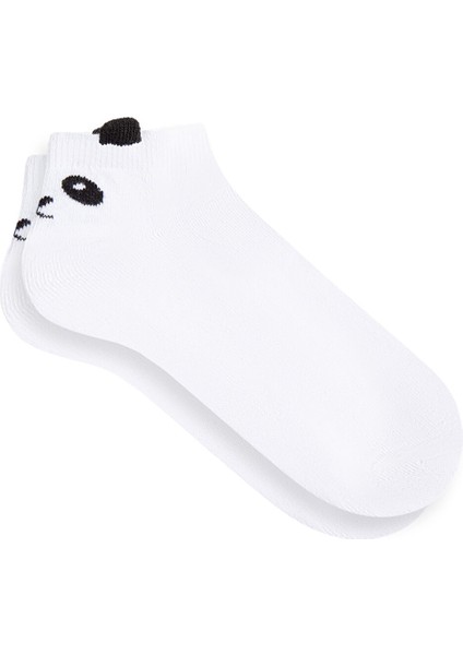 Panda İşlemeli Beyaz Patik Çorap 1912466-620