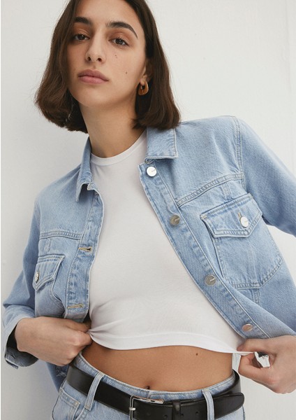 Thalia Mavi Premium Buz Mavi Jean Ceket 1110289-86792 fiyatları