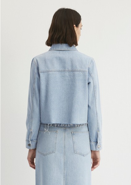 Thalia Mavi Premium Buz Mavi Jean Ceket 1110289-86792 fırsatları