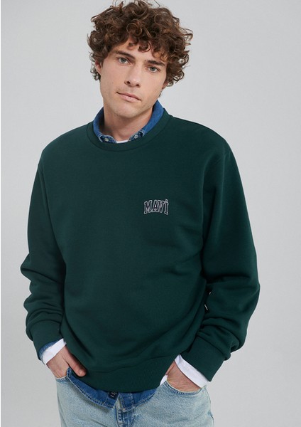 Mavi Logo Baskılı Yeşil Sweatshirt 0611716-81570