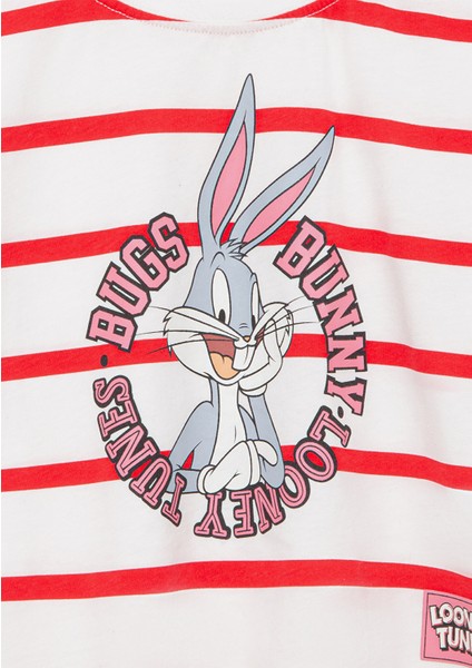 Bugs Bunny Baskılı Kırmızı Crop Tişört7610165-70436