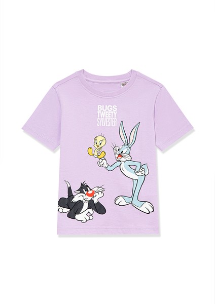 Bugs Bunny Baskılı Mor Tişört7610161-70516