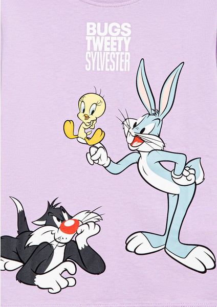 Bugs Bunny Baskılı Mor Tişört7610161-70516