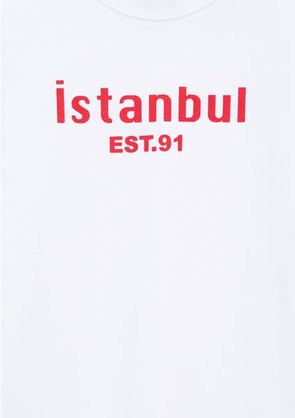 Istanbul Baskılı Beyaz Tişört7610175-620 fırsatları