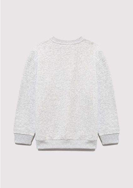 Mavi Logo Baskılı Gri Sweatshirt 6S10031-85438