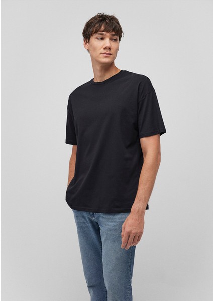 2li Oversize Siyah Basic Tişört Seti