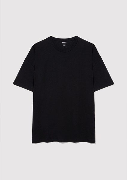 2li Oversize Siyah Basic Tişört Seti