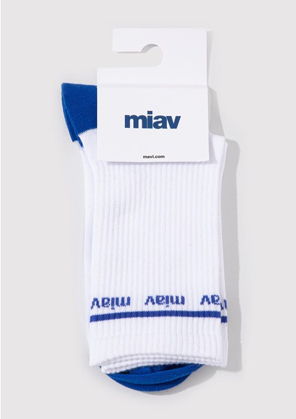 Miav Baskılı Beyaz Soket Çorap 1912600-620