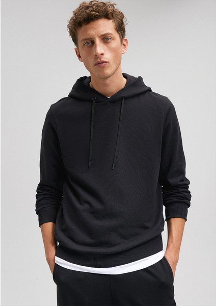 Black Kapüşonlu Siyah Sweatshirt0S10135-900