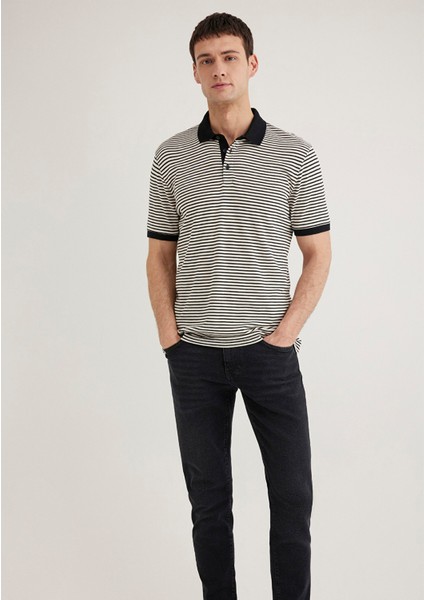 Mavi Black Çizgili Polo Tişört 0611843-70055
