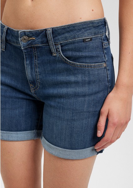Pixie Casual Vintage Derin Mavi Jean Şort 1437087076