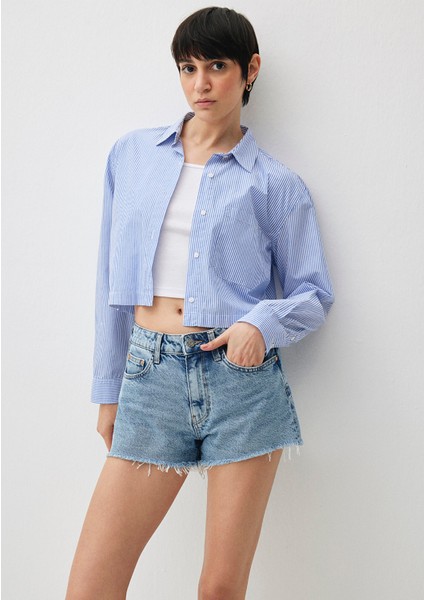 Rosie 90lar Gölgeli İndigo Mavisi Jean Şort1447487078