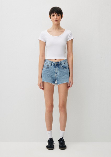 Rosie 90lar Gölgeli İndigo Mavisi Jean Şort1447487078