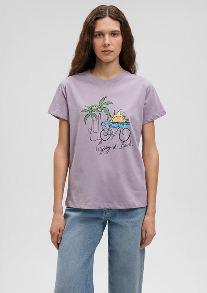 Bisiklet Baskılı Lila Tişört1612399-70556 modelleri