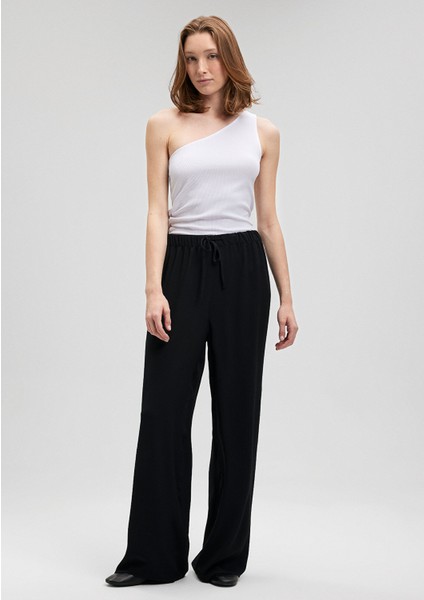 Geniş Paça Siyah Pantolon 1010682-900
